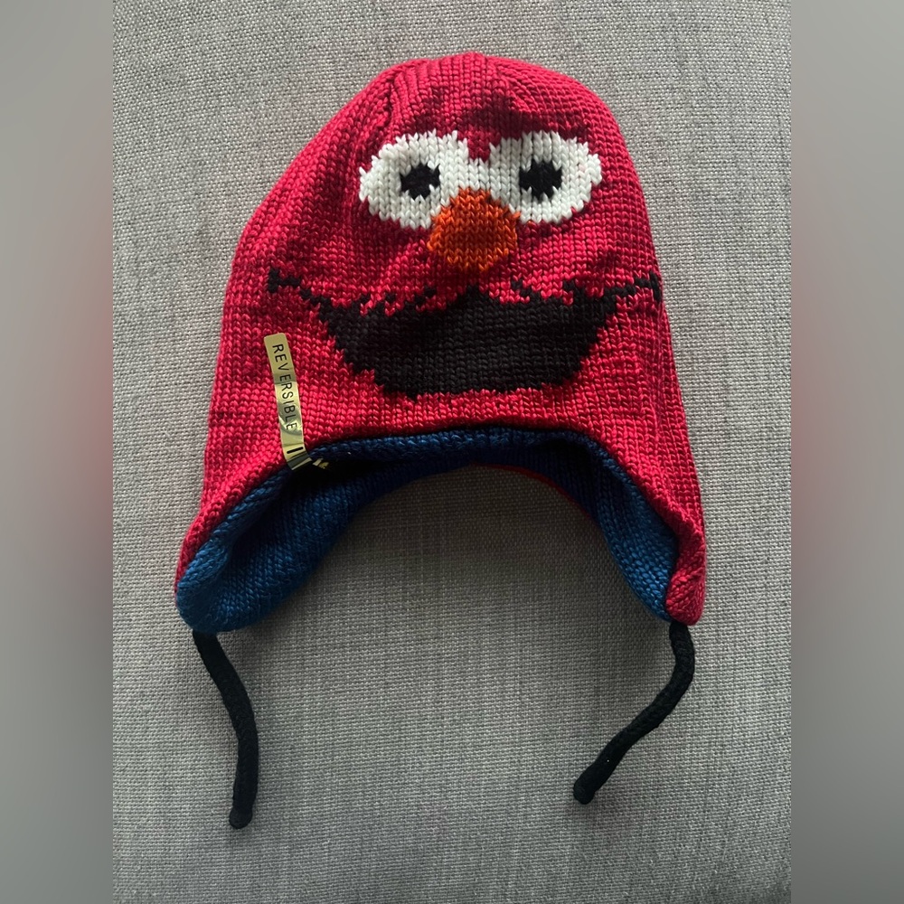 Sesame Street Elmo and Cookie Monster Reversible Knit Hat -  NWT Boys